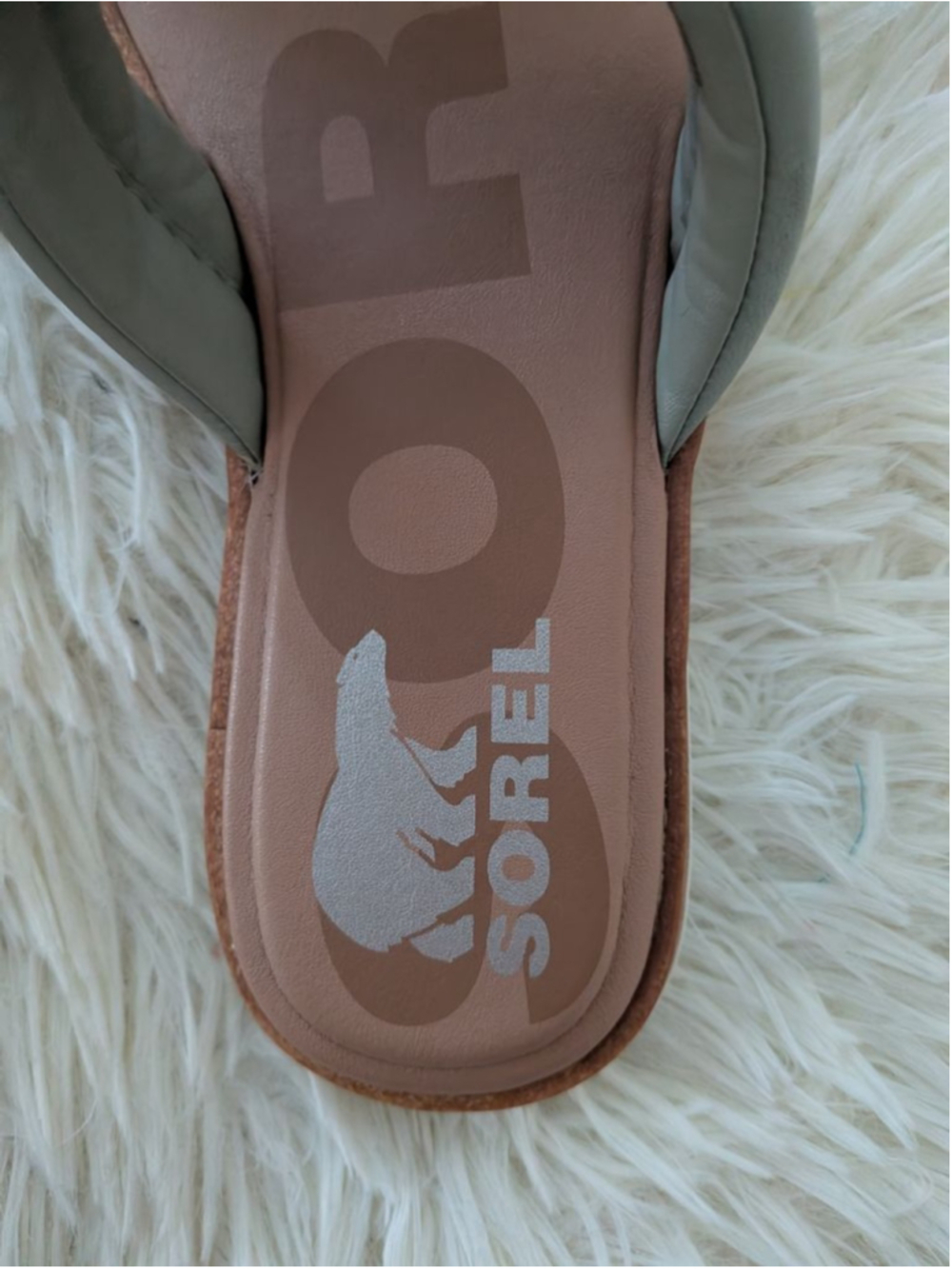 Sorel Ella II Puff Slides Size 8 Sage Green Ivory Padded Sandals - Picture 5 of 12